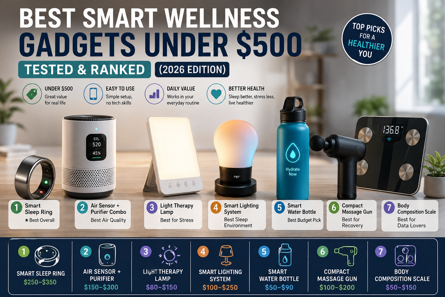 Best Smart Wellness Gadgets Under $500: Tested & Ranked (2026 Edition)